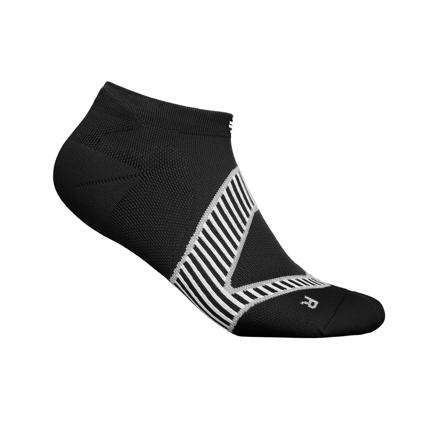 Das Bild zeigt die Bauerfeind Run Performance Low Cut Socks für Damen. Die Socken sind ergonomisch geformt und bieten gezielte Kompression im Mittelfussbereich, um die Fussmuskulatur während des Laufens zu unterstützen. 